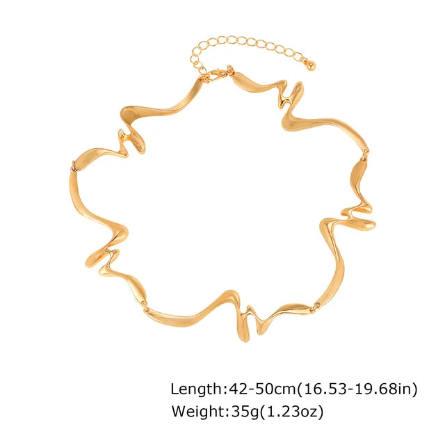 Women Punk Wave Open Cuff Adjustable Irregular Bracelet Fashion Jewelry