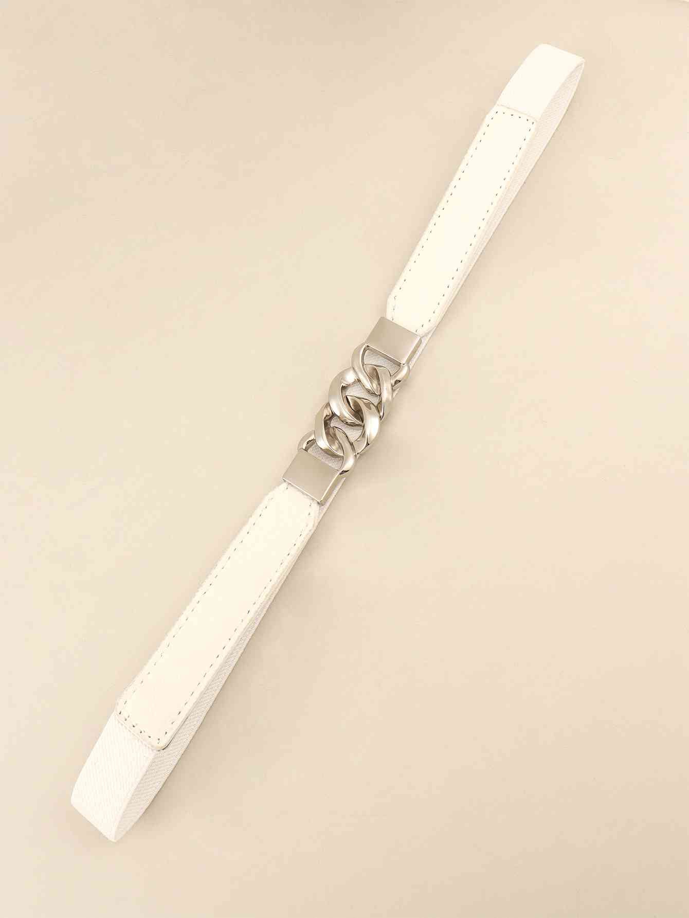 ElegantStyle Elastic PU Belt Zinc Alloy Buckle Women Fashion Adjustable