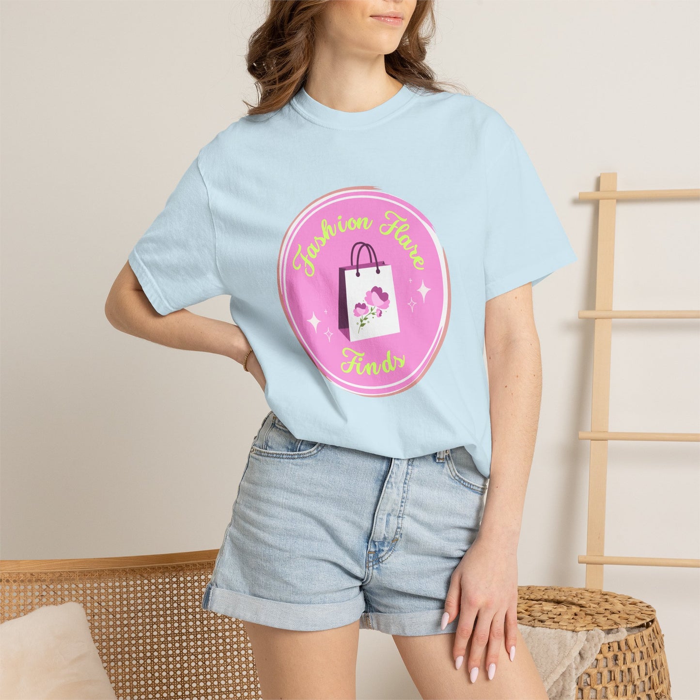 Fashion Flower Candy T-Shirt — Cute Pink Shopping Bag Graphic