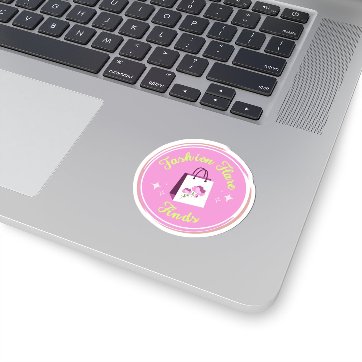Fashion Flare Finds Kiss-Cut Sticker – Pink Shopping Bag Logo Sticker