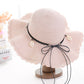 A Sunscreen Han Edition Big Beach Hat Wavy Skirt Together Leather Rope Weaving