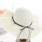 A Sunscreen Han Edition Big Beach Hat Wavy Skirt Together Leather Rope Weaving