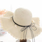 A Sunscreen Han Edition Big Beach Hat Wavy Skirt Together Leather Rope Weaving