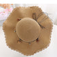A Sunscreen Han Edition Big Beach Hat Wavy Skirt Together Leather Rope Weaving