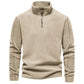 Men Fleece Stand Collar Zipper Sweatshirt Winter Casual Pullover Fashion Top