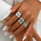 Fashionable Joint Ring Set Hip Hop Metallic Fold Set with Gemstone Rings