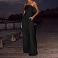 Women Backless Tube Top Wide Leg Jumpsuit Loose Fashion Overalls