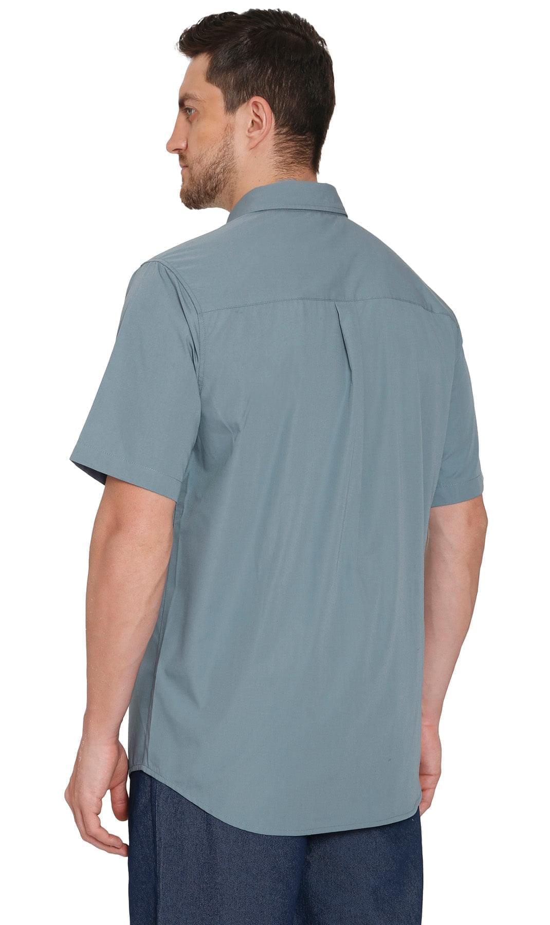 Men Short Sleeve Explorer Shirt Multi Pockets Cool Mesh Outdoor Wear