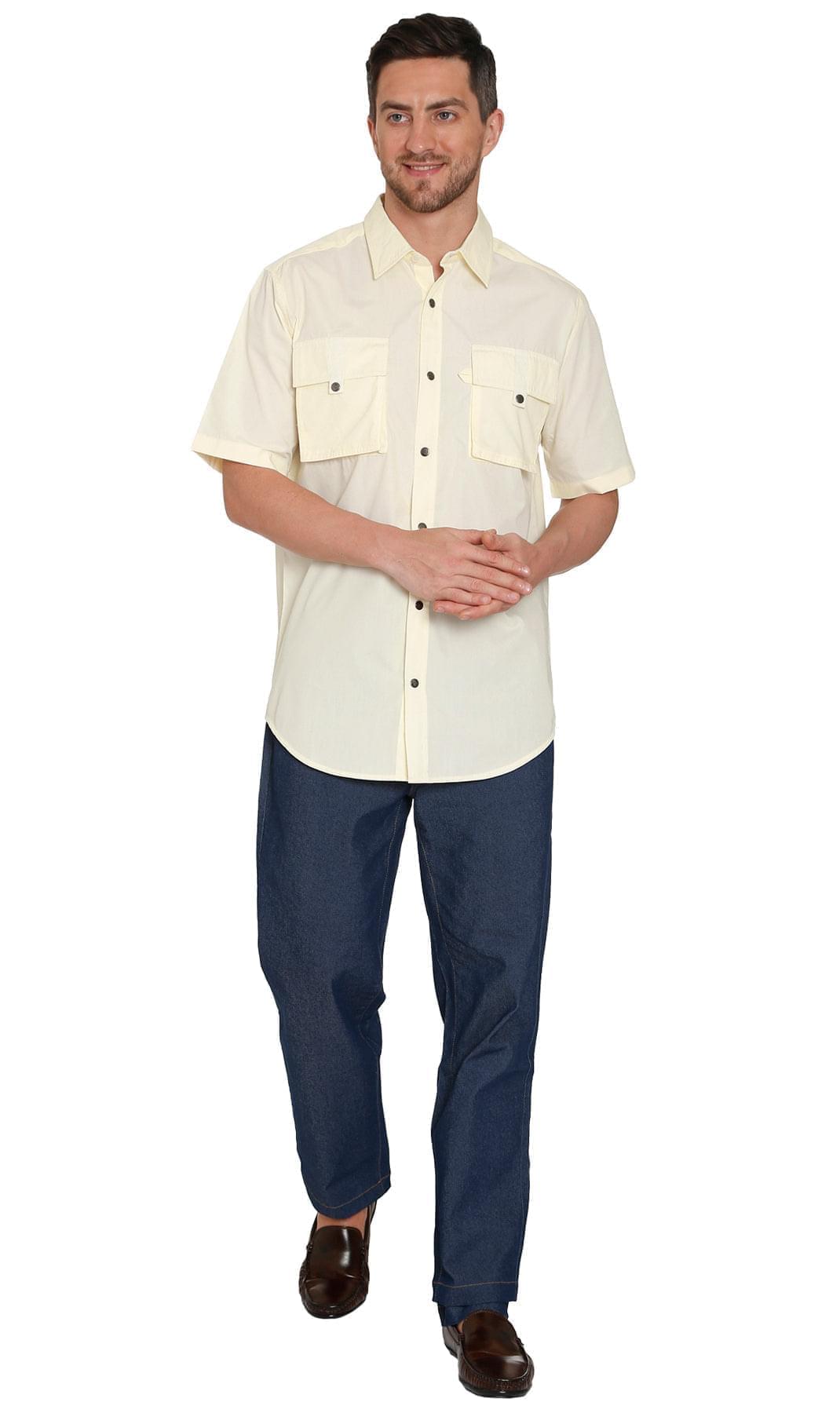 Men Short Sleeve Explorer Shirt Multi Pockets Cool Mesh Outdoor Wear