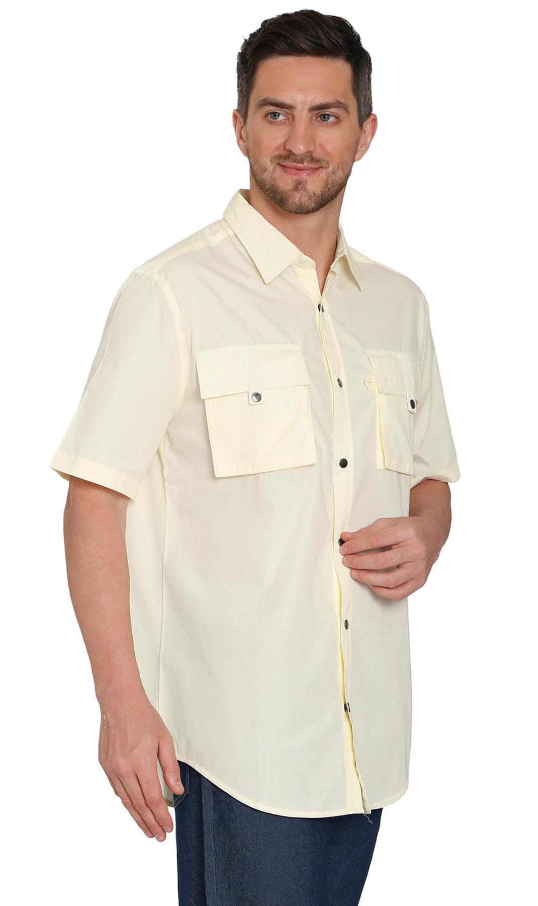 Men Short Sleeve Explorer Shirt Multi Pockets Cool Mesh Outdoor Wear
