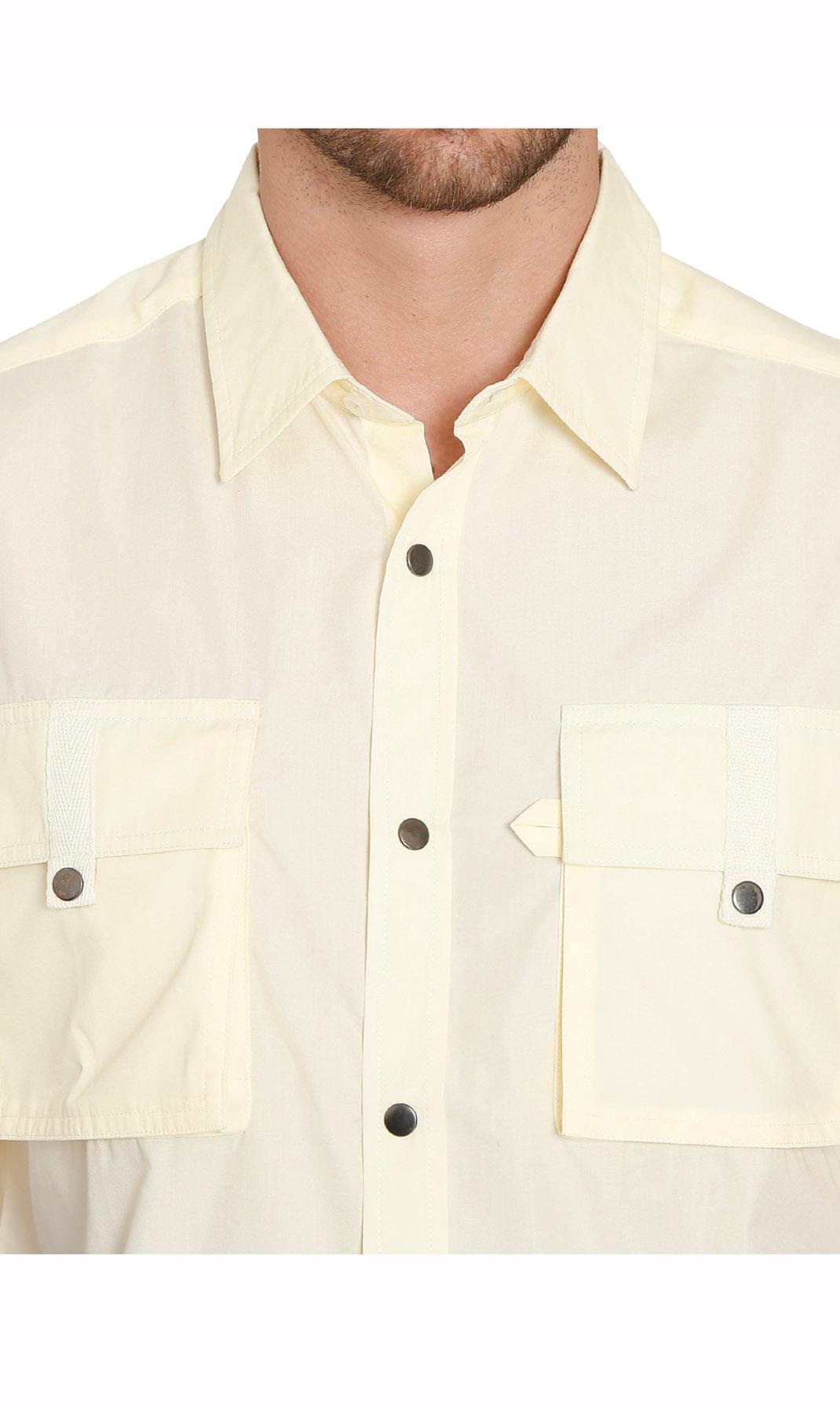 Men Short Sleeve Explorer Shirt Multi Pockets Cool Mesh Outdoor Wear