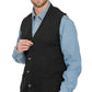 Men's Relaxed Fit Rib Knit Sweater Vest - Button Front with Pockets