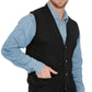 Men's Relaxed Fit Rib Knit Sweater Vest - Button Front with Pockets