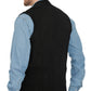 Men's Relaxed Fit Rib Knit Sweater Vest - Button Front with Pockets