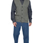 Men's Relaxed Fit Rib Knit Sweater Vest - Button Front with Pockets