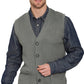 Men's Relaxed Fit Rib Knit Sweater Vest - Button Front with Pockets