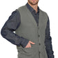 Men's Relaxed Fit Rib Knit Sweater Vest - Button Front with Pockets