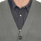 Men's Relaxed Fit Rib Knit Sweater Vest - Button Front with Pockets