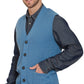 Men's Relaxed Fit Rib Knit Sweater Vest - Button Front with Pockets