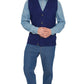 Men's Relaxed Fit Rib Knit Sweater Vest - Button Front with Pockets