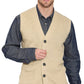 Men's Relaxed Fit Rib Knit Sweater Vest - Button Front with Pockets