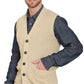 Men's Relaxed Fit Rib Knit Sweater Vest - Button Front with Pockets