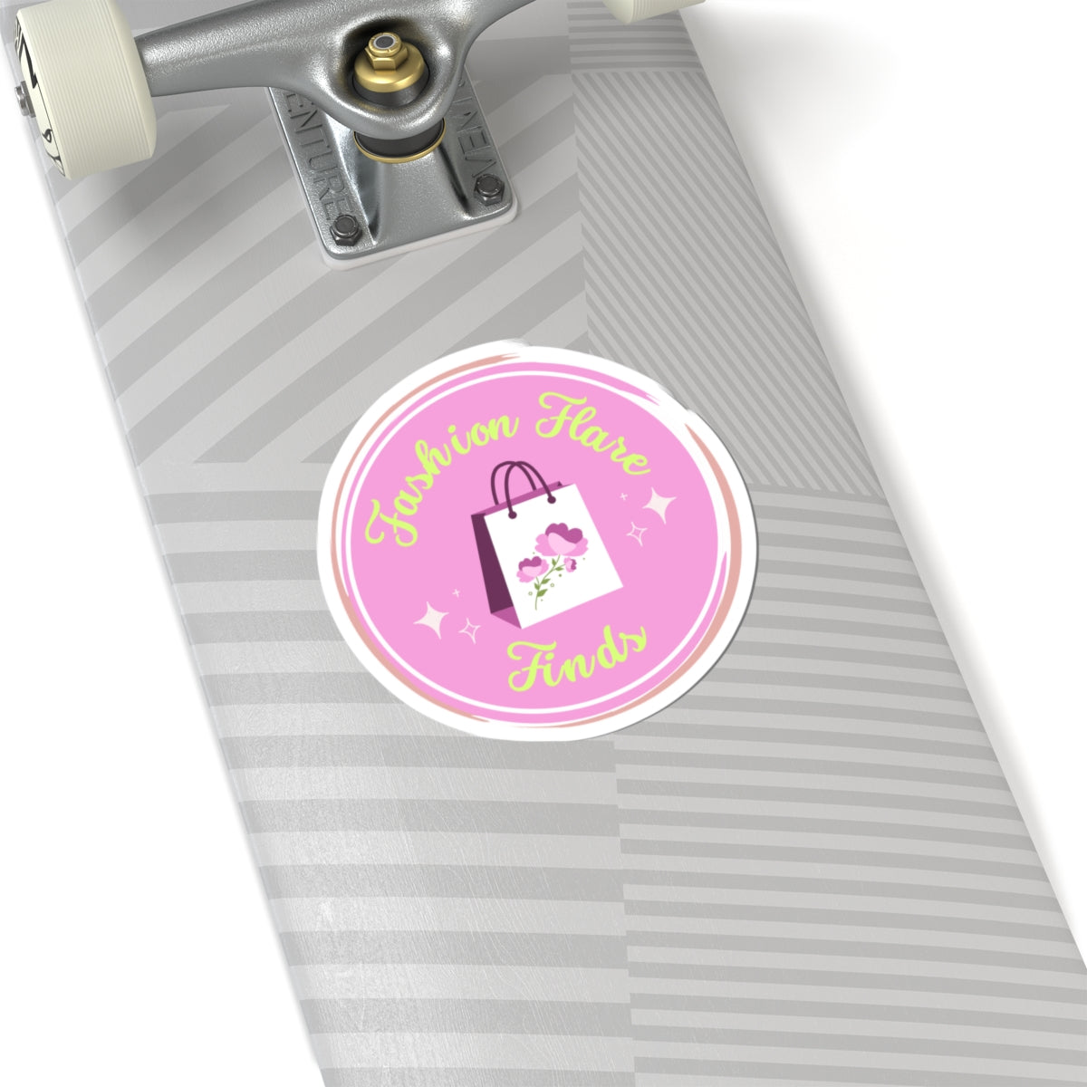 Fashion Flare Finds Kiss-Cut Sticker – Pink Shopping Bag Logo Sticker
