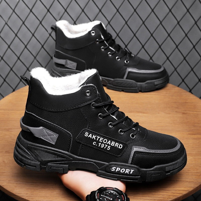 Men Cotton Winter High Top Martin Work Boots Fashion Large Size