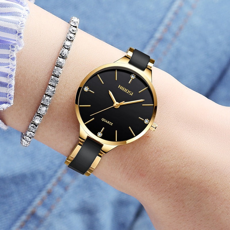 Luxury Ceramic Bracelet Quartz Watch Women Elegant Fashion Wristwatch Female