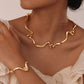 Women Punk Wave Open Cuff Adjustable Irregular Bracelet Fashion Jewelry