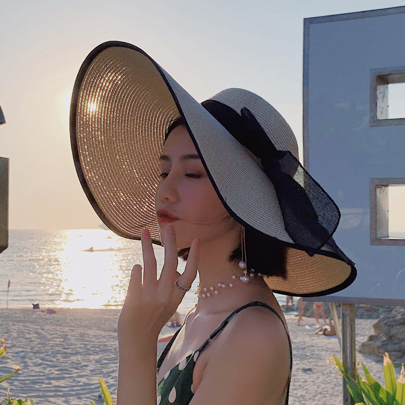 Women's Straw Woven Straw Hat Beach Seaside Travel Sun Hat