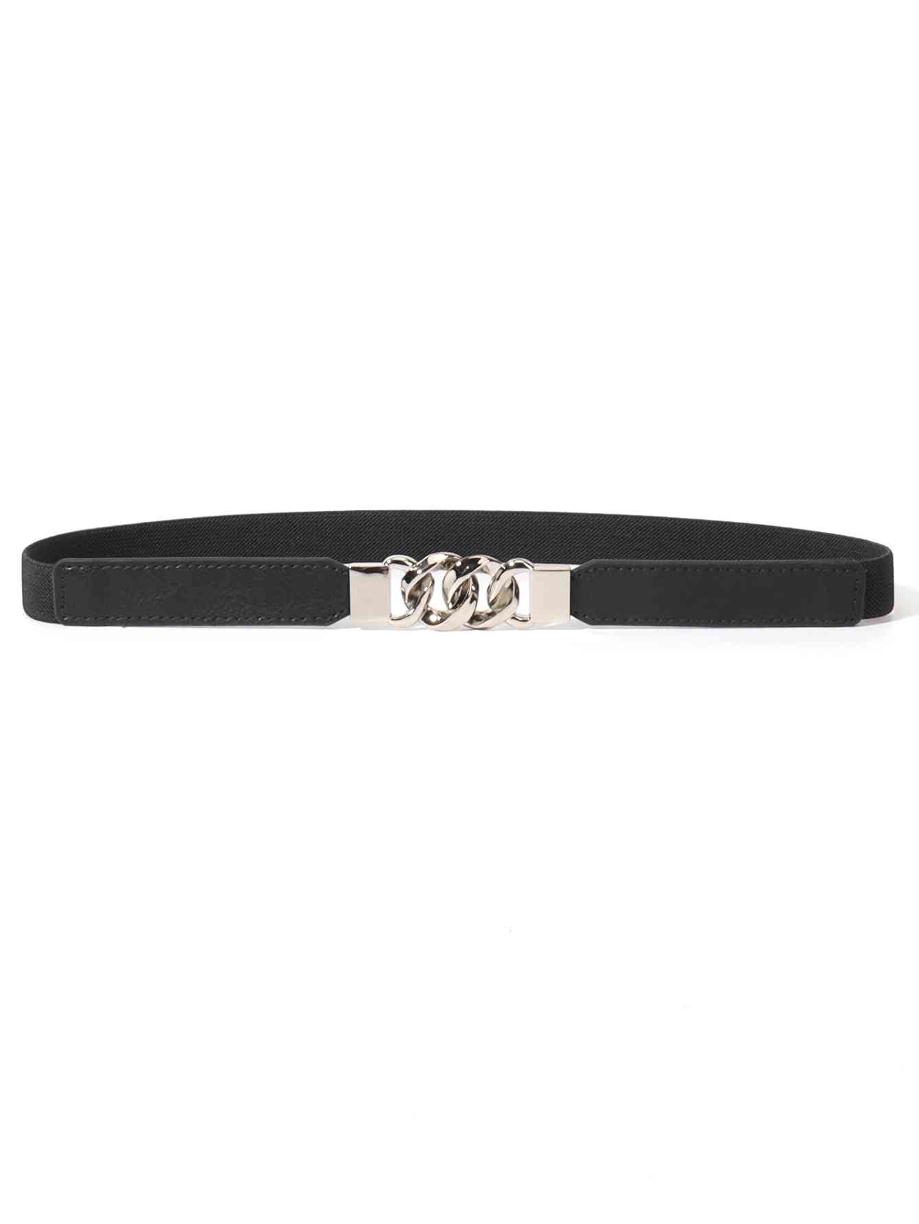 ElegantStyle Elastic PU Belt Zinc Alloy Buckle Women Fashion Adjustable