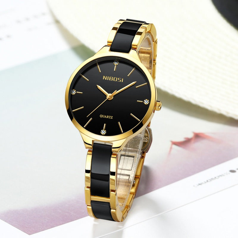 Luxury Ceramic Bracelet Quartz Watch Women Elegant Fashion Wristwatch Female