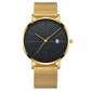 Men Stainless Steel Mesh Quartz Date Casual Classic Luxury Wrist Watch