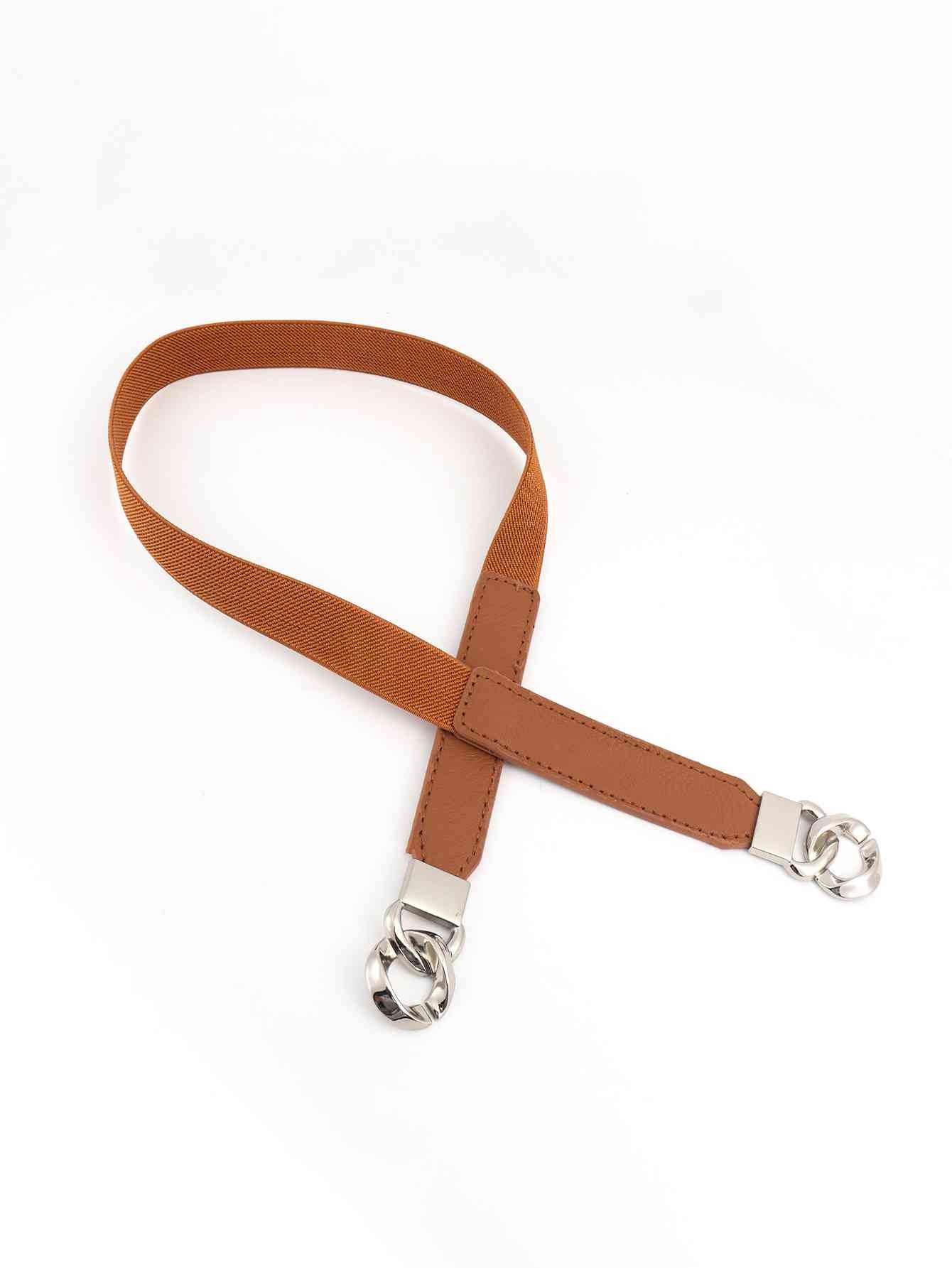 ElegantStyle Elastic PU Belt Zinc Alloy Buckle Women Fashion Adjustable