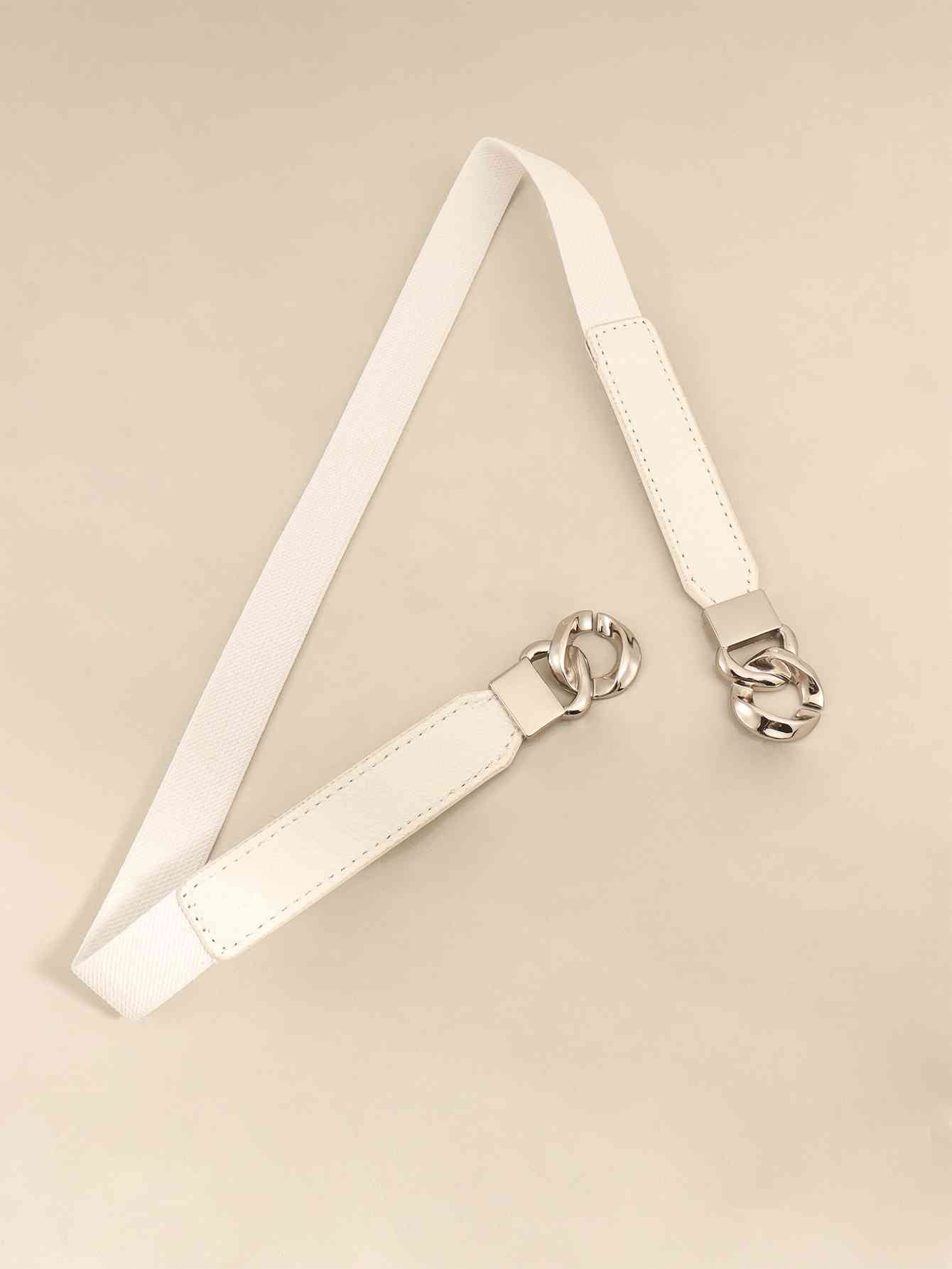 ElegantStyle Elastic PU Belt Zinc Alloy Buckle Women Fashion Adjustable
