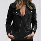 Lapel And Diagonal Zipper Short Women's Clothing