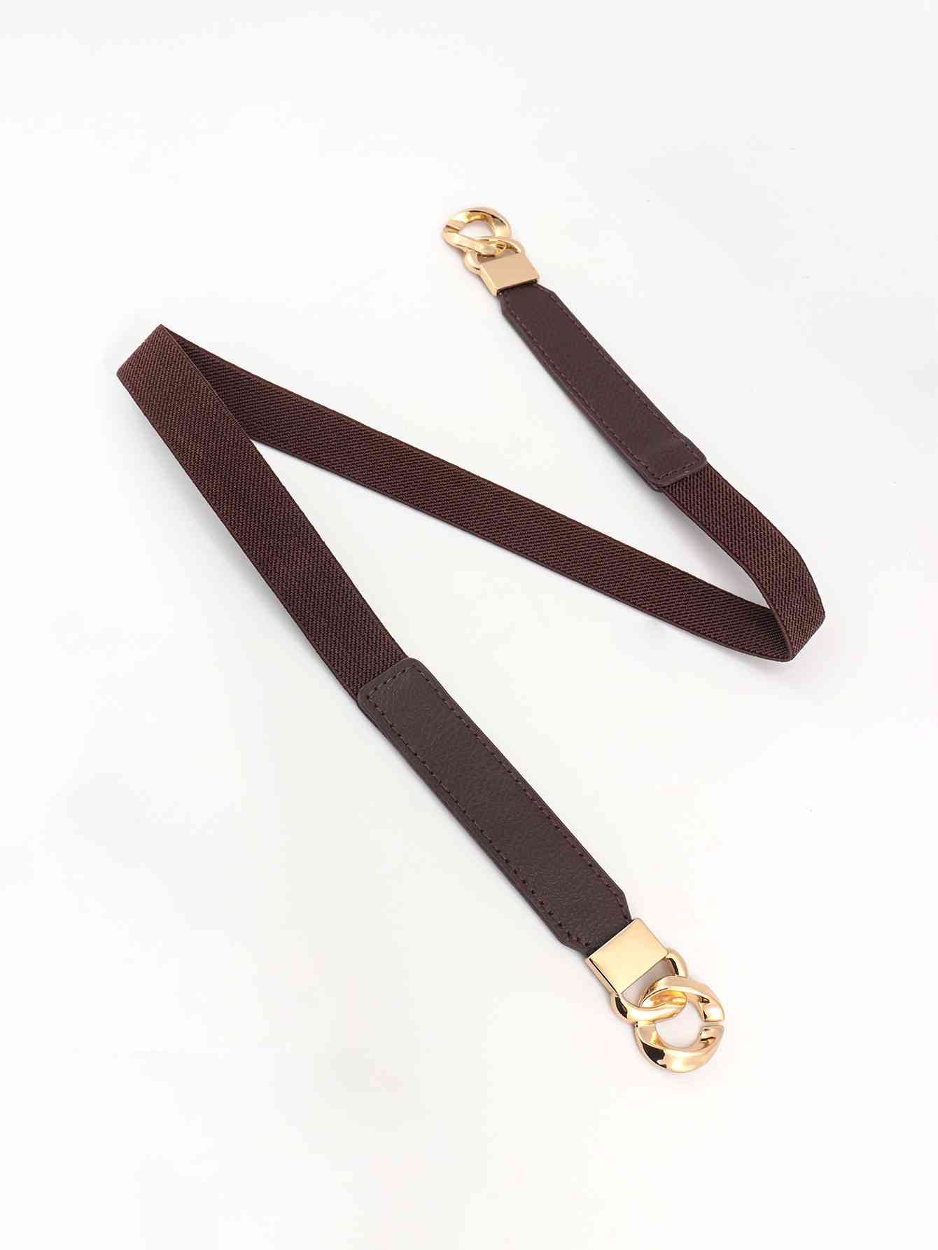 ElegantStyle Elastic PU Belt Zinc Alloy Buckle Women Fashion Adjustable