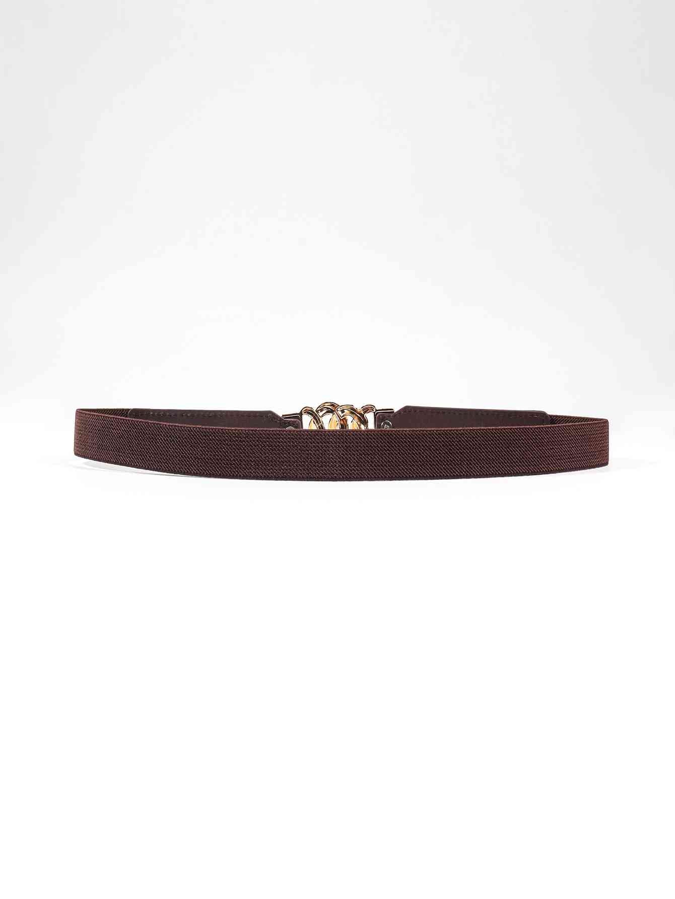 ElegantStyle Elastic PU Belt Zinc Alloy Buckle Women Fashion Adjustable