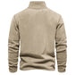 Men Fleece Stand Collar Zipper Sweatshirt Winter Casual Pullover Fashion Top