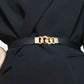 ElegantStyle Elastic PU Belt Zinc Alloy Buckle Women Fashion Adjustable