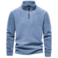 Men Fleece Stand Collar Zipper Sweatshirt Winter Casual Pullover Fashion Top
