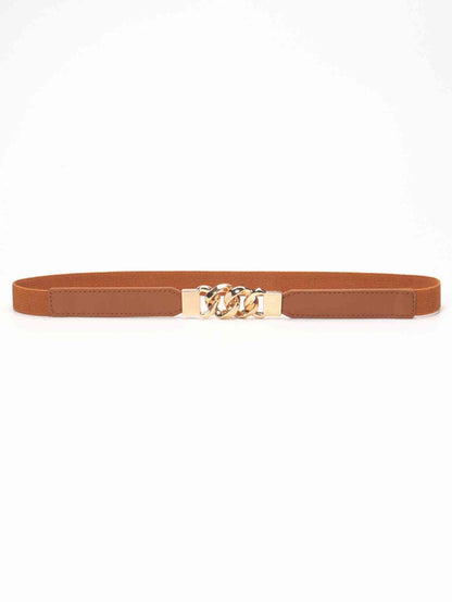ElegantStyle Elastic PU Belt Zinc Alloy Buckle Women Fashion Adjustable