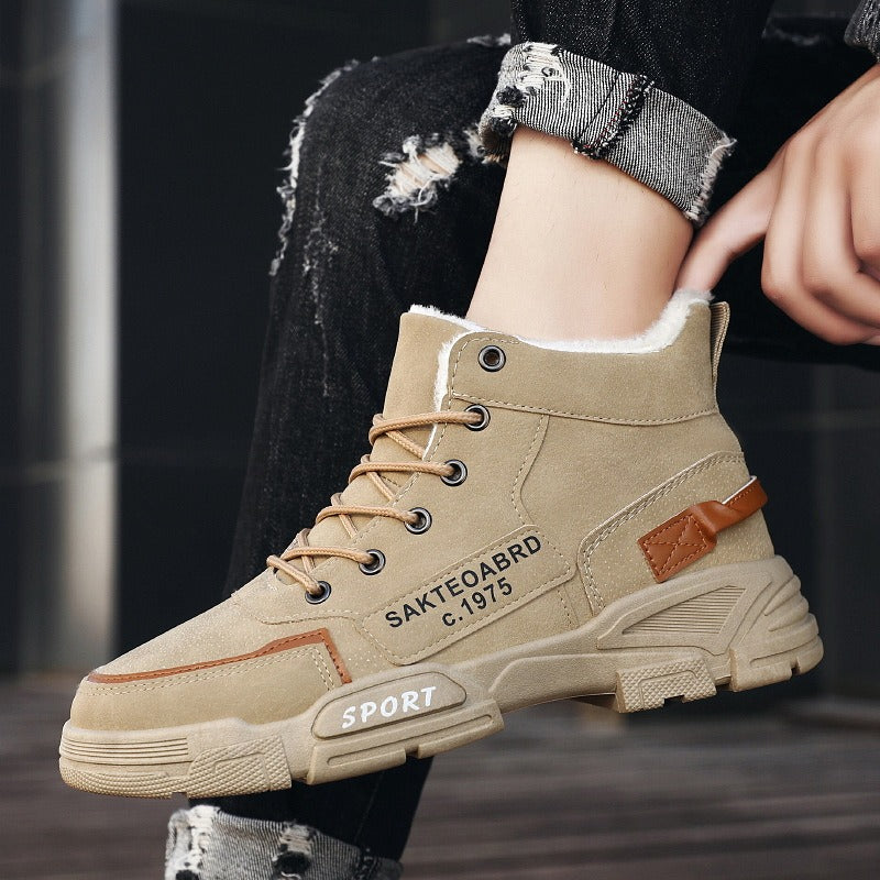 Men Cotton Winter High Top Martin Work Boots Fashion Large Size