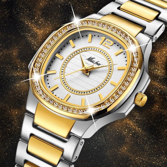 Women Geneva Quartz Luxury Diamond Gold Fashion Wrist Watch Elegant