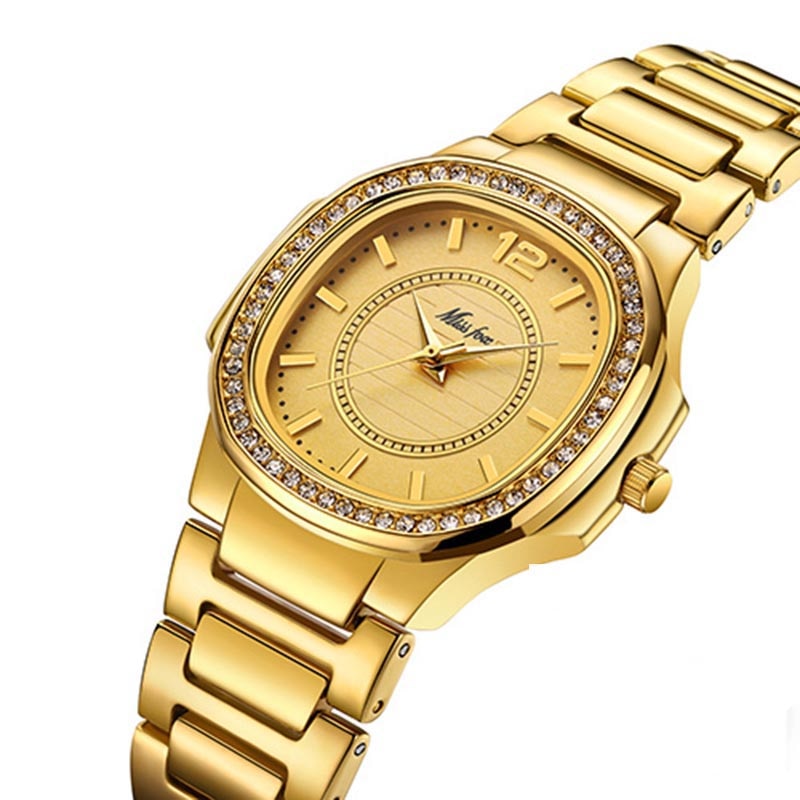 Women Geneva Quartz Luxury Diamond Gold Fashion Wrist Watch Elegant