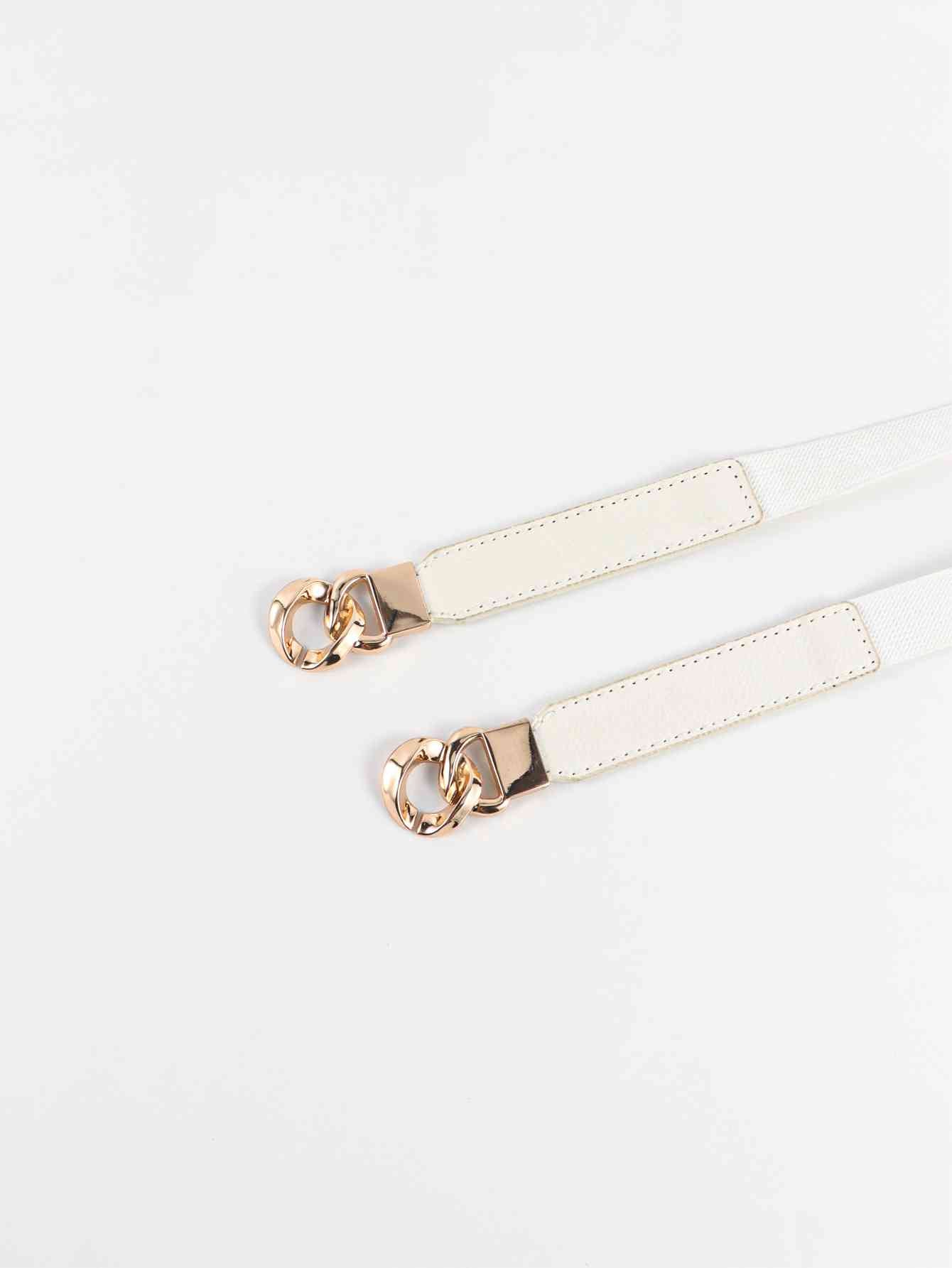 ElegantStyle Elastic PU Belt Zinc Alloy Buckle Women Fashion Adjustable