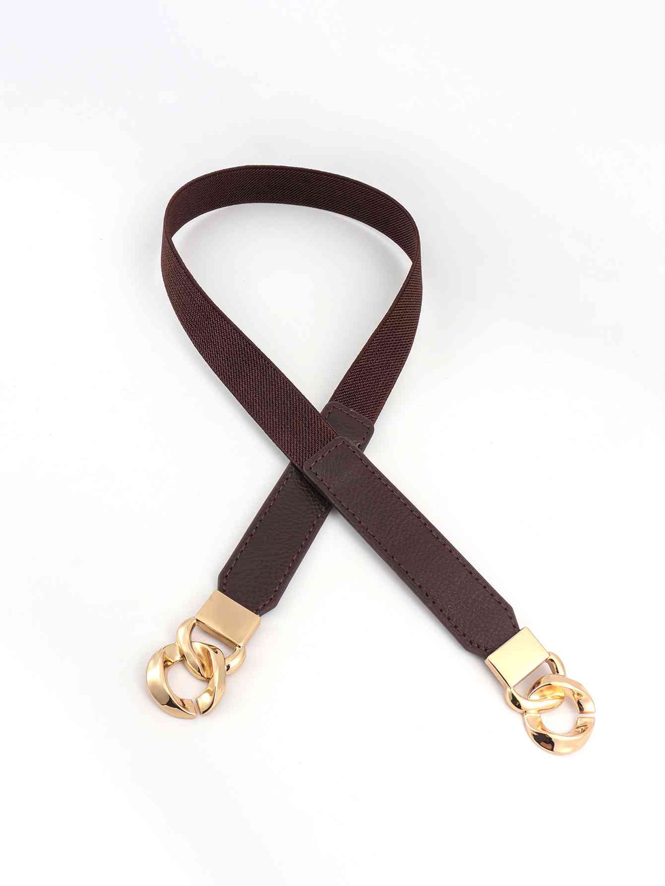 ElegantStyle Elastic PU Belt Zinc Alloy Buckle Women Fashion Adjustable