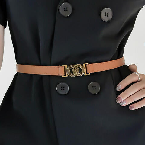 ElegantStyle PU Belt Alloy Buckle Chic Versatile Women Fashion Accessory