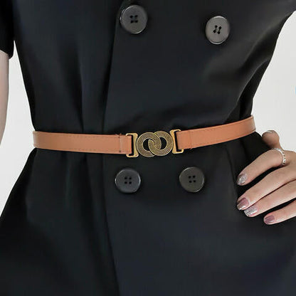 ElegantStyle PU Belt Alloy Buckle Chic Versatile Women Fashion Accessory